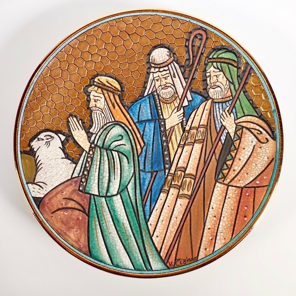 The Shepards 3 Wise Men Signed V Tiziano Collector Plate Christmas Veneto Flair